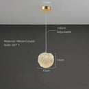 DecorBites™ Gold Metal Crystal Pendant Light for Bedroom Dining Room Aisle Corridor