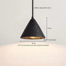DecorBites™ Glass Ball LED Pendant Lights Black Travertine Wabi Sabi Hanging Lamp