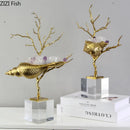 DecorBites™ Golden Conch Metal Sculpture Decorative Figurine Artwork for Modern Home Decor
