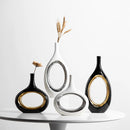 DecorBites™ Golden Flower Vase for Home Decoration and Flower Arrangement