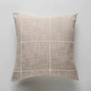 DecorBites™ Brown Grey Stripe Embroidery Cushion Cover Set, Cotton Linen, 45x45cm 60x60cm Home Decor