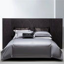 DecorBites™ Cotton Satin Jacquard Embroidery Bedding Set with Elastic Sheet & Duvet Cover