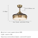 DecorBites™ Brushed Copper LED Ceiling Fan with Remote Control - 6 Speeds