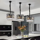 DecorBites™ Crystal LED Chandeliers Black Round Pendant Light for Living Room Dining Indoor Kitchen Bedroom