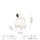 DecorBites™ Golden Ring Black and White Striped Abstract Resin Figurines Home Decor