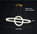 DecorBites™ Crystal Flower LED Chandelier: Elegant Round Pendant Light for Dining & Living Room