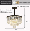 DecorBites™ Crystal Gold Black LED Chandelier: Modern Multi-Storey Pendant Lamp Lighting
