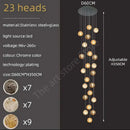 DecorBites™ Crystal Glass Spiral Ceiling Chandelier for Modern Living Room & Kitchen Decor