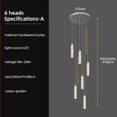 Modern gold crystal ceiling chandelier staircase light dining room