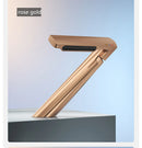 DecorBites™ Gold Waterfall Basin Faucet: Gray Mixer Tap, Single Handle Hot and Cold Lavatory