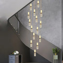 DecorBites™ Crystal Columnar Chandelier Stair Lamp Household Bubble Living Room Restaurant Bar Villa Lightning