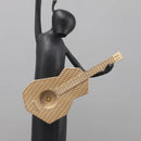 Abstract Guitarist Resin Sculptures by DecorBites™: Musical Instrument Decor for Home