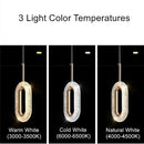 DecorBites™ Crystal Oval Gold Ring Pendant Light Chandelier for Living Room & Bedroom