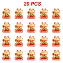 2~20PCS Wealth Waving Cat Chinese Lucky Cat Beckoning Solar Powered Small Size Crafts Home Desktop Ornaments Car Decoration
