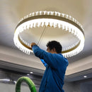 DecorBites™ Crystal LED Ring Chandelier: Modern Home Lighting Fixture
