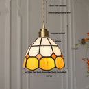 DecorBites™ LED Adjustable Pendant Light Fixture Amber Glass Walnut Wood Bar Hanging Lamp