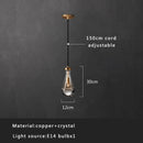 DecorBites™ Crystal Copper Pendant Lights Gold Home Decor Glass Hanging Lamp