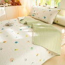 DecorBites™ Cartoon Print Foldable Bed Cover Set | Cotton Quilted Cushion Mat