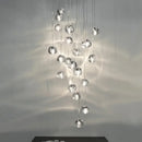 DecorBites™ Crystal Ball Chandelier: Modern LED Stair Chandelier for Living Room, Kitchen, and Loft