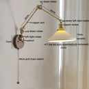 DecorBites™ LED Wall Lamps Pull Chain Switch Modern Stair Light Fixtures, Ceramic Copper