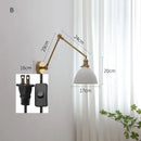 DecorBites™ Copper Swing Arm Wall Lights Sconce Up Down LED Modern Ceramic Lampshade