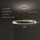 DecorBites™ Gold Plated Steel Ring Pendant Lamp with Dimmable LED Lights and K9 Crystals