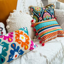DecorBites™ Embroidered Flower Boho Long Cushion Covers for Bedroom and Sofa