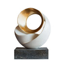 DecorBites™ Golden Ring Abstract Resin Figurines, Home Decor, Geometric Design