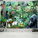 DecorBites™ Dinosaur Age Tapestry Wall Hanging Abstract Art Animal Psychedelic Mystery Tapiz