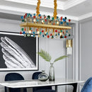 DecorBites™ Colorful Crystal Chandelier LED Dining Room Lighting