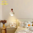 DecorBites™ Cream Wind Resin/Glass Pendant Lights: Modern LED E27 Hanging Lamp for Bedroom, Bar, Kids Room