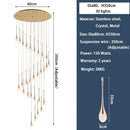 DecorBites™ Crystal LED Staircase Chandelier - Luxe Lighting for Hotel, Living Room, & Lobby