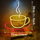 Coffee Neon Sign Luminous LED Sign for Cafe Bar Resturant USB Letter Neon Light Signs Wall Decor Beer Pub Bedroom Birthday Party