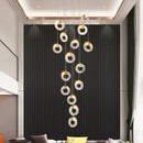 DecorBites™ Circular Crystal Led Chandelier Luxury Modern Villa Staircase Living Room Decor Fixtur
