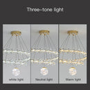 DecorBites™ Gold Crystal Spiral Chandelier LED Pendant Lights for Home Decoration