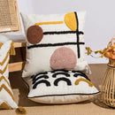 DecorBites™ Geometric Embroidery Boho Loop Tufte Cotton Canvas Cushion Cover 45x45/30x50cm