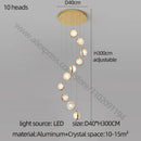 DecorBites™ Crystal Ball Chandelier: Modern Loft & Staircase Hanging Light for Home, Hotel & Mall