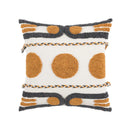 DecorBites™ Geometric Embroidered Cotton Canvas Cushion Cover Home Decor Boho Style