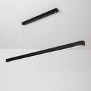 DecorBites™ LED Linear Pendant Light - White Black Wood Finish - Long Hanging Office Fixture