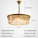 DecorBites™ Gold Black Metal Crystal Pendant Lights Chain Hanging LED Suspension Lamp Fixtures
