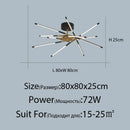 DecorBites™ Linen Ceiling Chandelier: Black Gold Pendant Lamp for Home, Office, or Restaurant