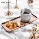 DecorBites™ Acacia Wood Coffee Tray | Versatile Food Serving Tray for Desserts and Tea