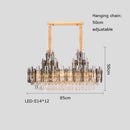 DecorBites™ Crystal LED Oval Round Chandelier Hanging Lamp - Dimmable Ceiling Pendant