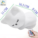 DecorBites™ Cat LED Night Light - USB Rechargeable, Seven Colors, Soft Silicone
