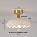 DecorBites™ Green Flower Glass LED Ceiling Light Fixture - Nordic Modern Design