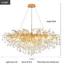 Luxury gold crystal chandelier living room branching droplet light