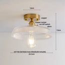 DecorBites™ Lotus Leaf LED Ceiling Lamp Purple Glass Nordic Copper Interior Lighting