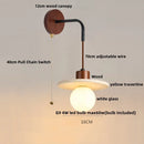 DecorBites™ LED White Glass Wall Light Fixture Modern Pull Chain Switch Bedside Sconce