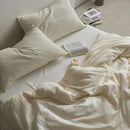 DecorBites™ 100% Cotton Foam Yarn Bedding Set with Solid Color Jacquard Design