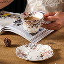 DecorBites™ Lace Edge Ceramic Tea Cup & Saucer Set for Dining & Coffee Table